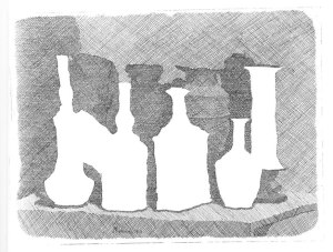 Giorgio Morandi, Still Life of Vases on a Table, 1931, Etching, Courtesy Galleria d’Arte Maggiore G.A.M., Bologna
